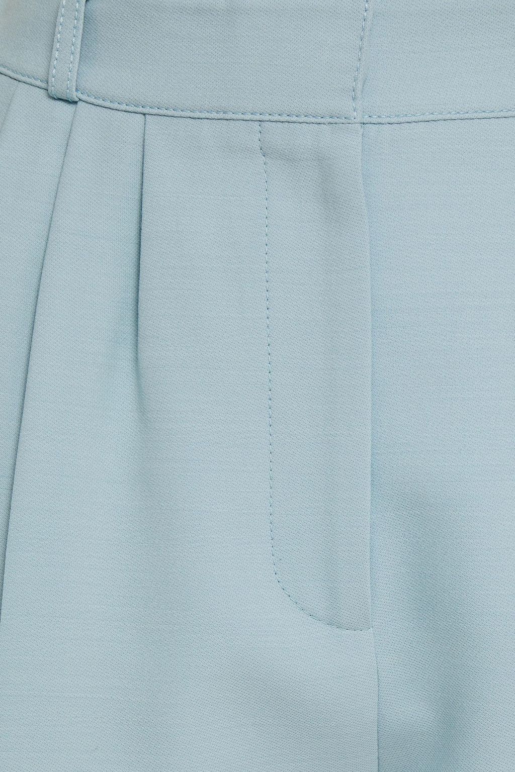 MCQUEEN Cropped pleated wool-blend crepe tapered pants