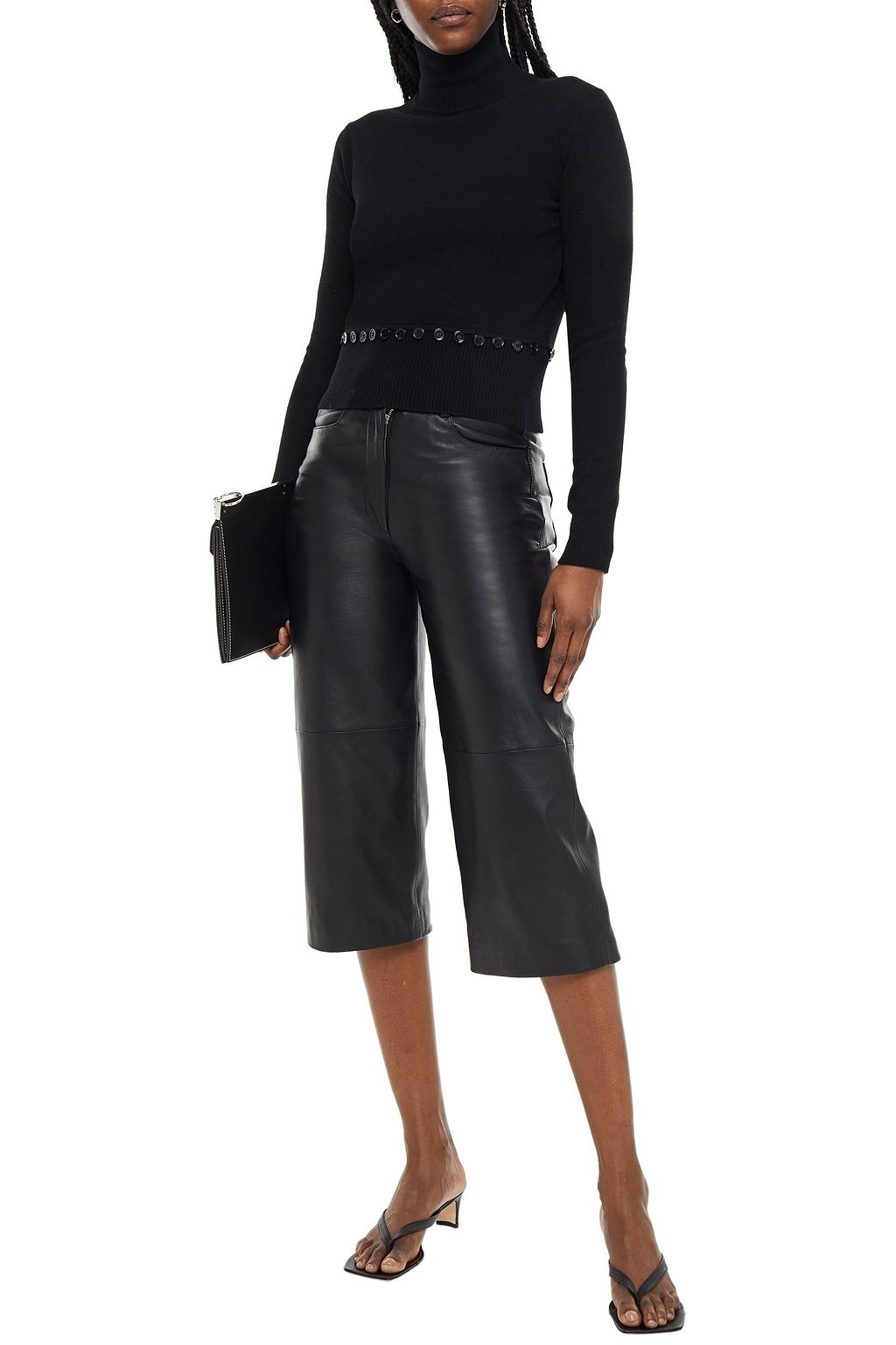 MCQUEEN Button-embellished wool turtleneck sweater