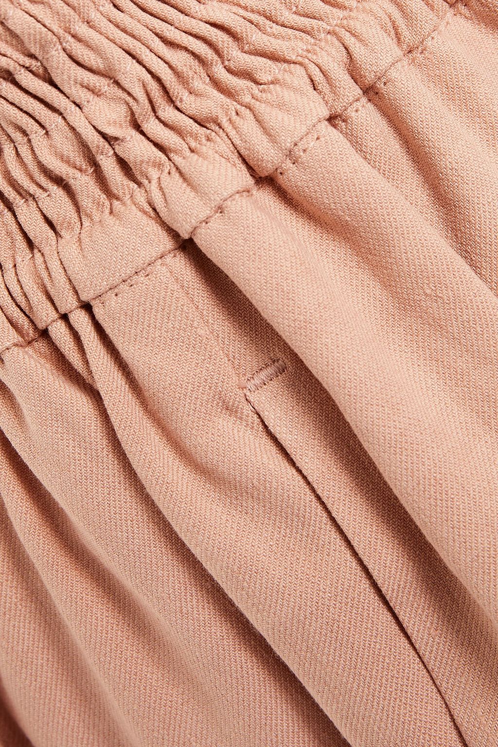 BRUNELLO CUCINELLI Shirred linen-blend twill shorts