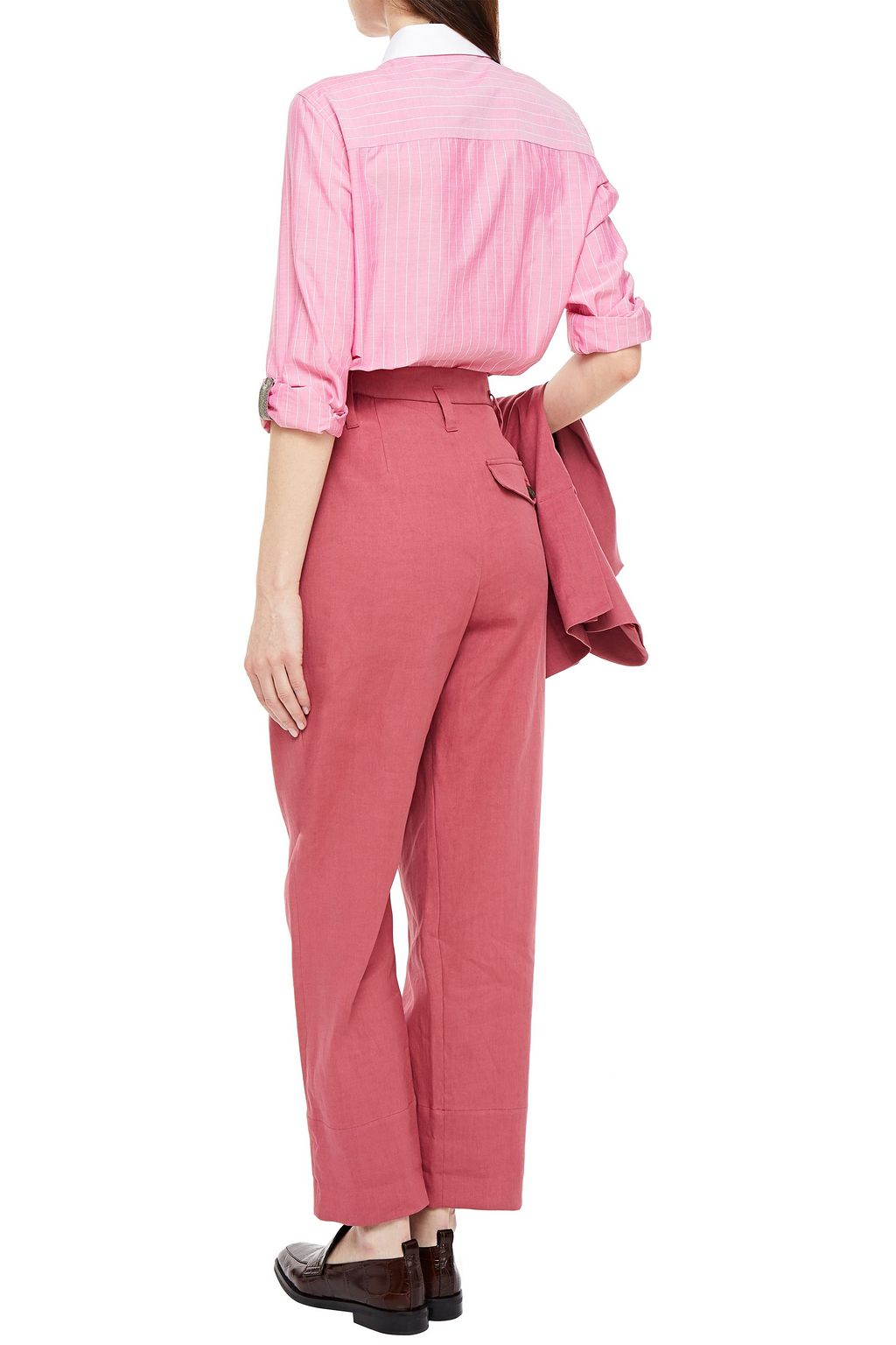 BRUNELLO CUCINELLI Hose mit geradem Bein aus Twill aus einer Leinenmischung