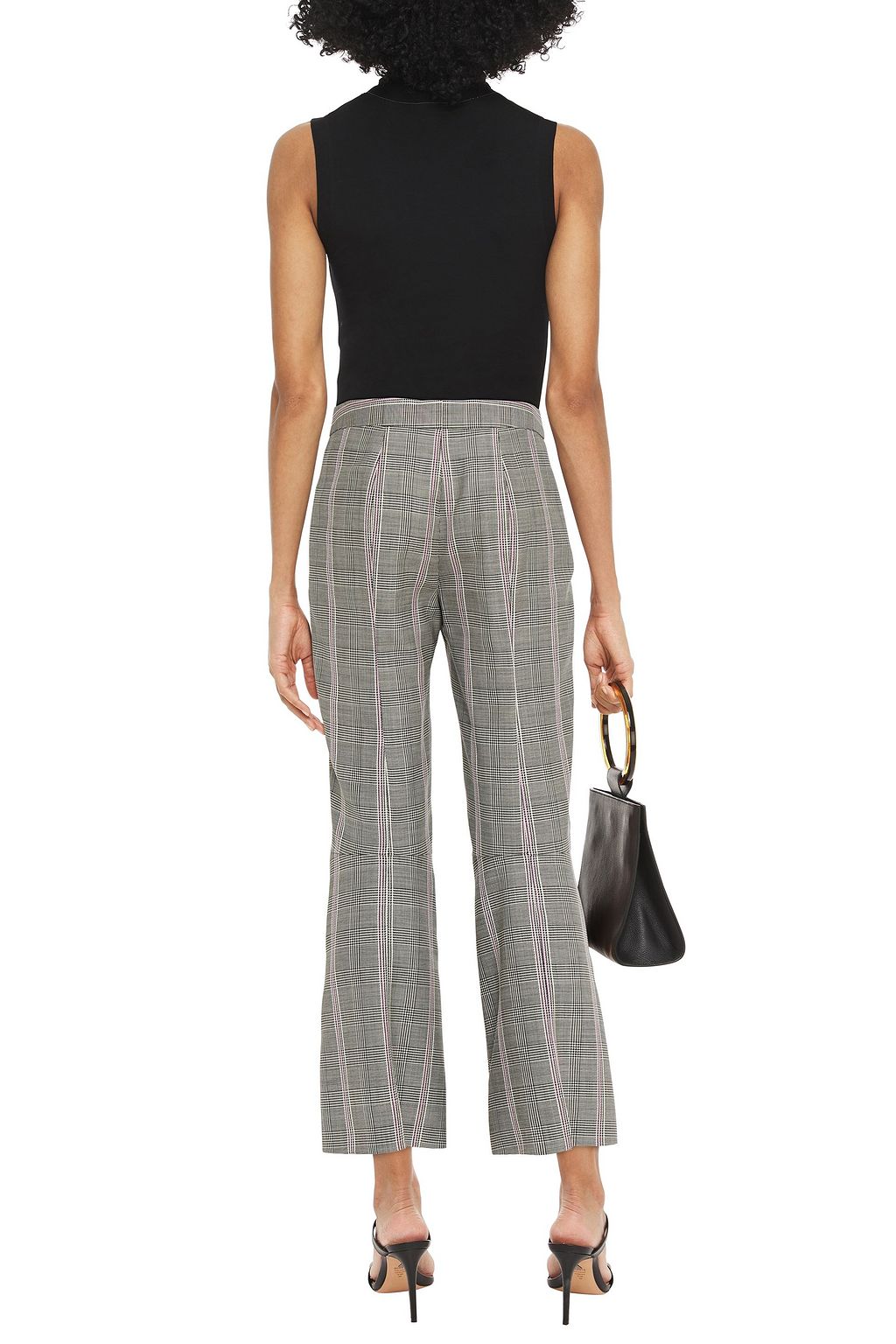 MCQUEEN Checked wool kick-flare pants
