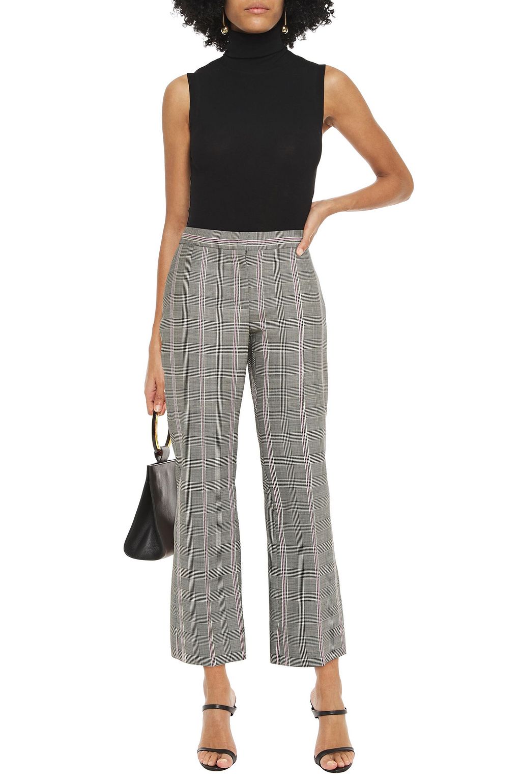 MCQUEEN Checked wool kick-flare pants