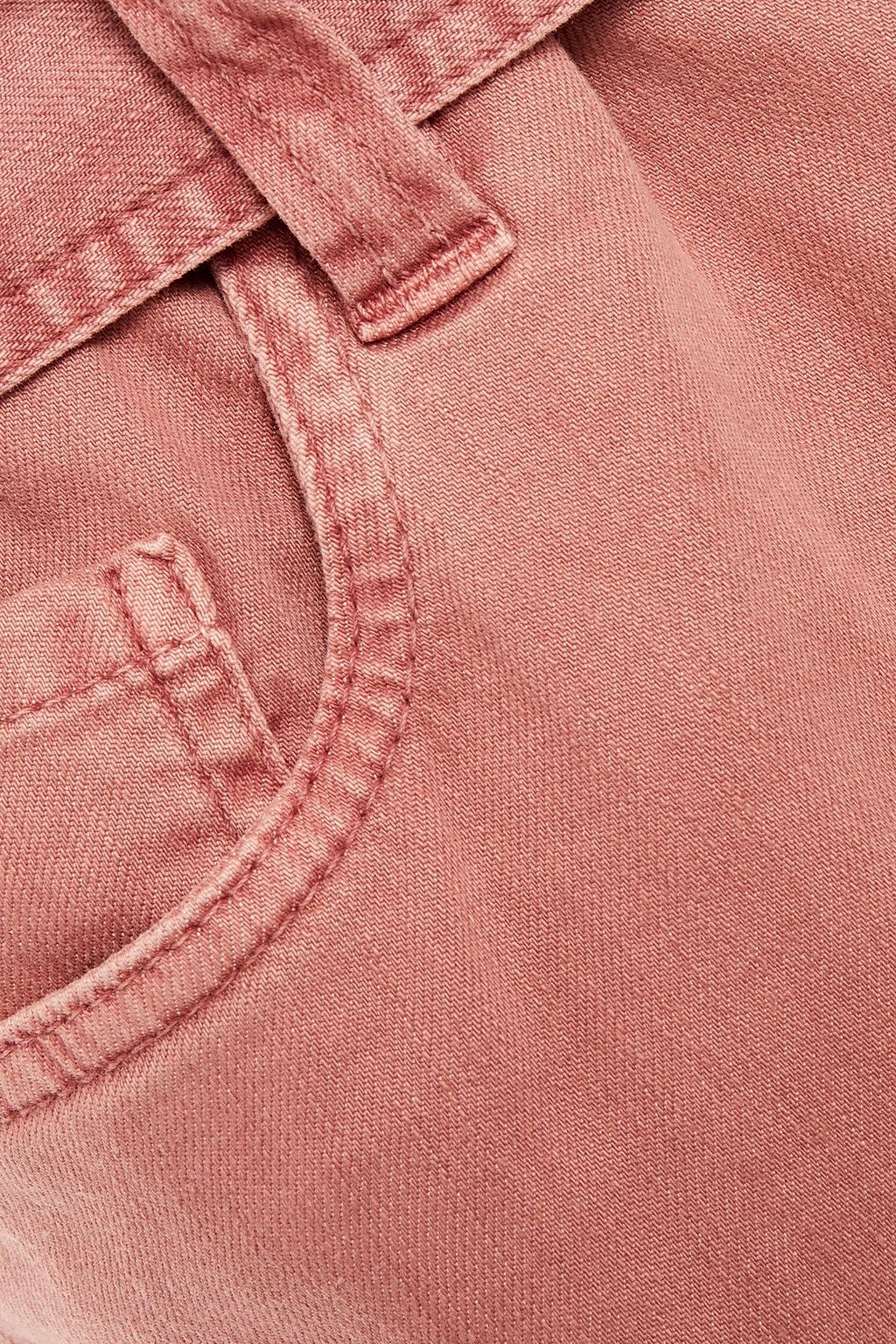 BRUNELLO CUCINELLI جينز بأرجل مستقيمة مرتفع الخصر مزوّد بحزام ومزين