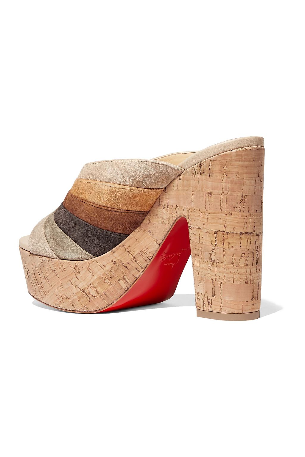 CHRISTIAN LOUBOUTIN Sister 120 paneled suede platform mules