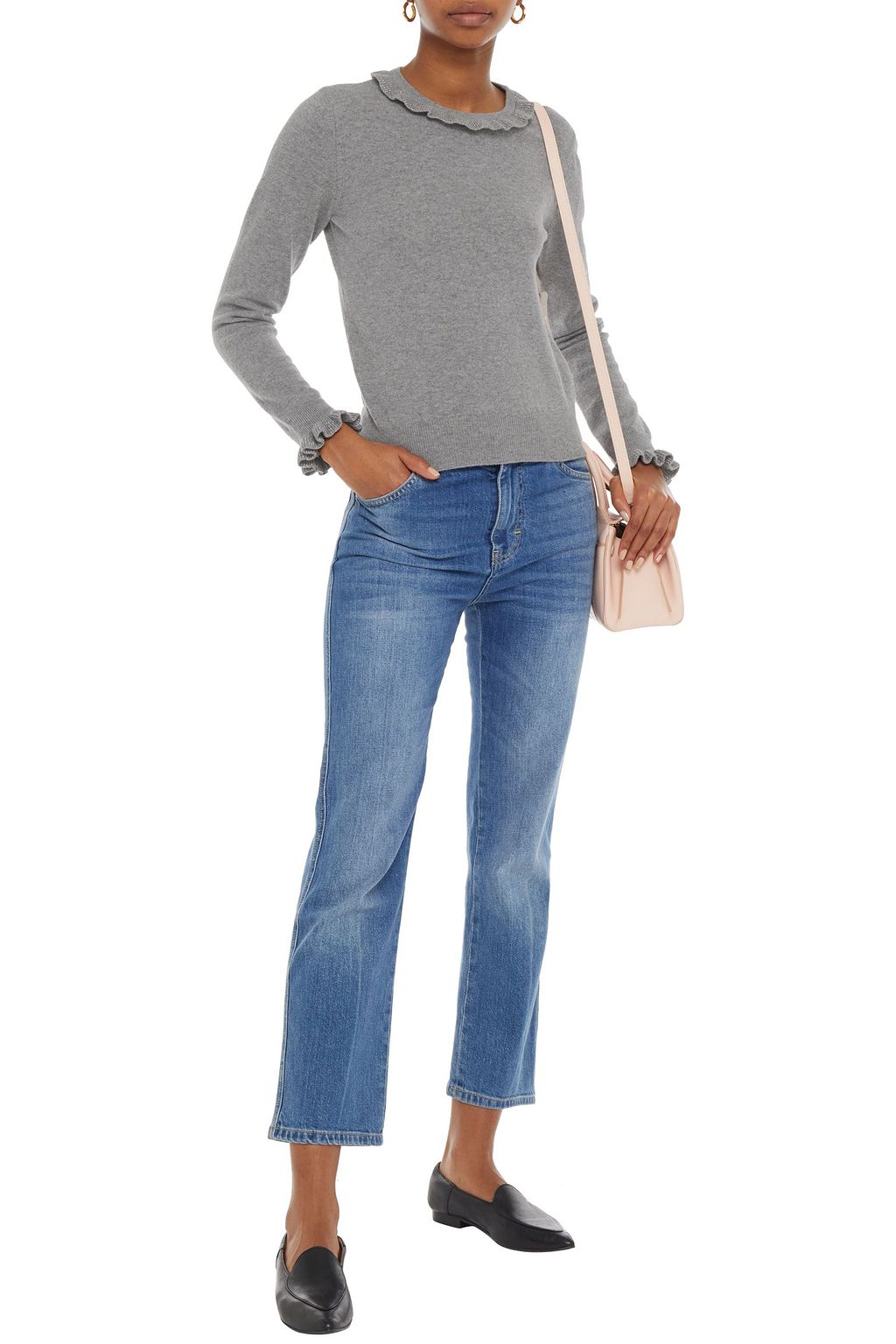 REDVALENTINO Ruffle-trimmed wool-blend sweater