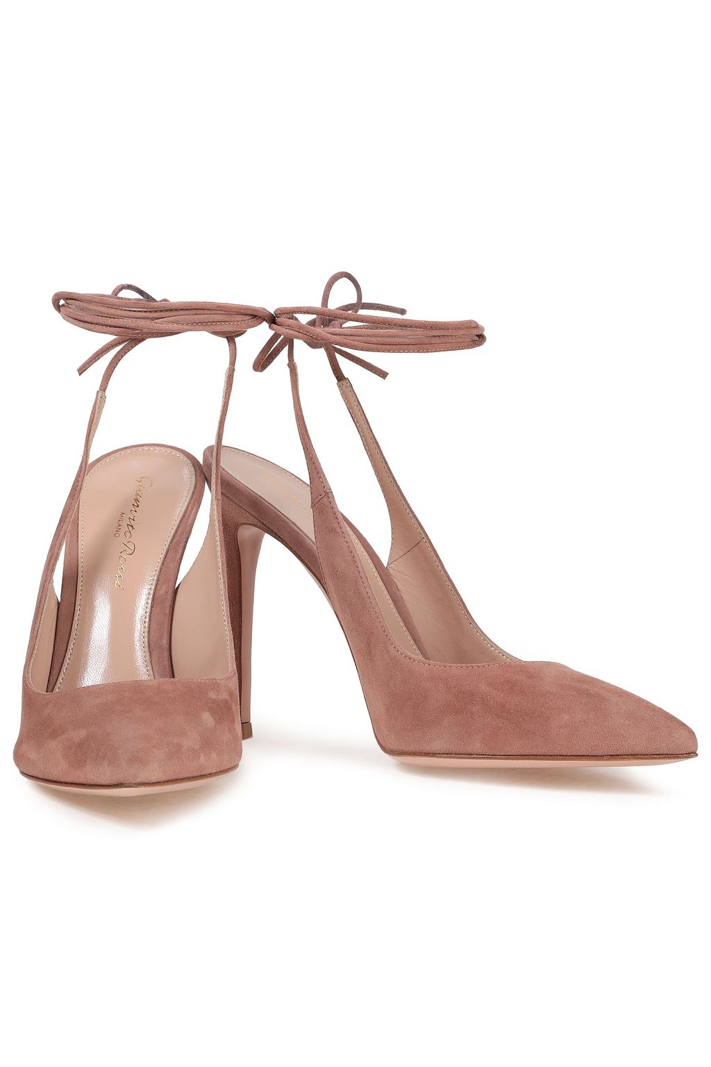 GIANVITO ROSSI Irene lace-up suede pumps