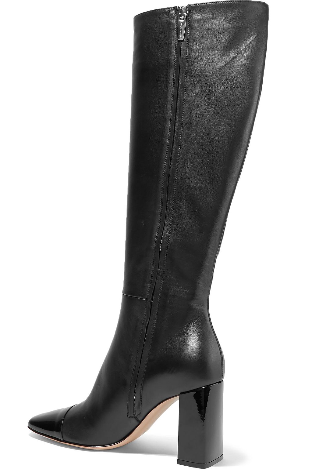 GIANVITO ROSSI 85 smooth and patent-leather knee boots