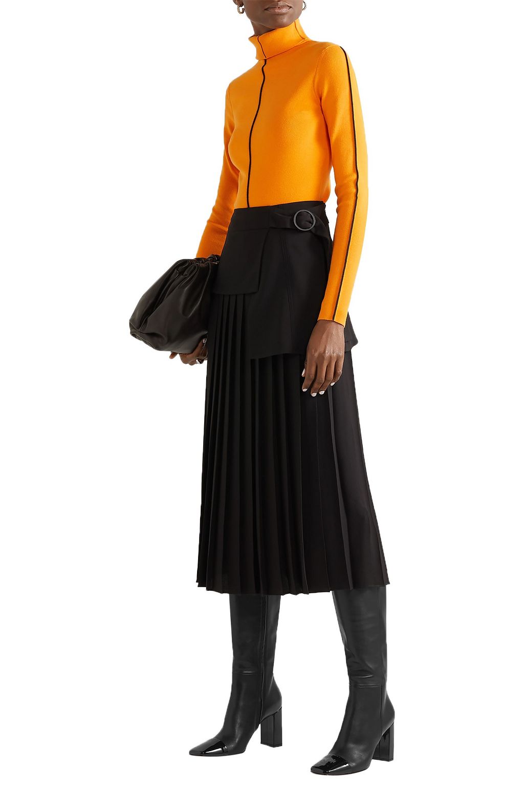 GIANVITO ROSSI 85 smooth and patent-leather knee boots