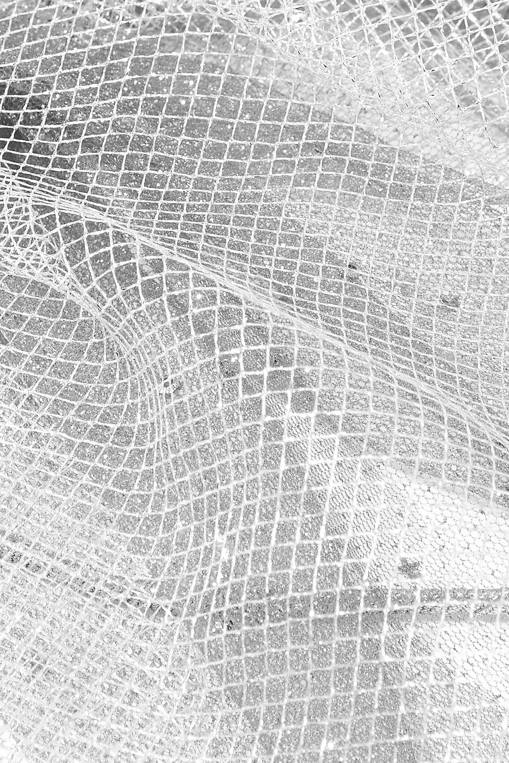 GIGI BURRIS MILLINERY Swarovski crystal-embellished glittered silk-tulle veil