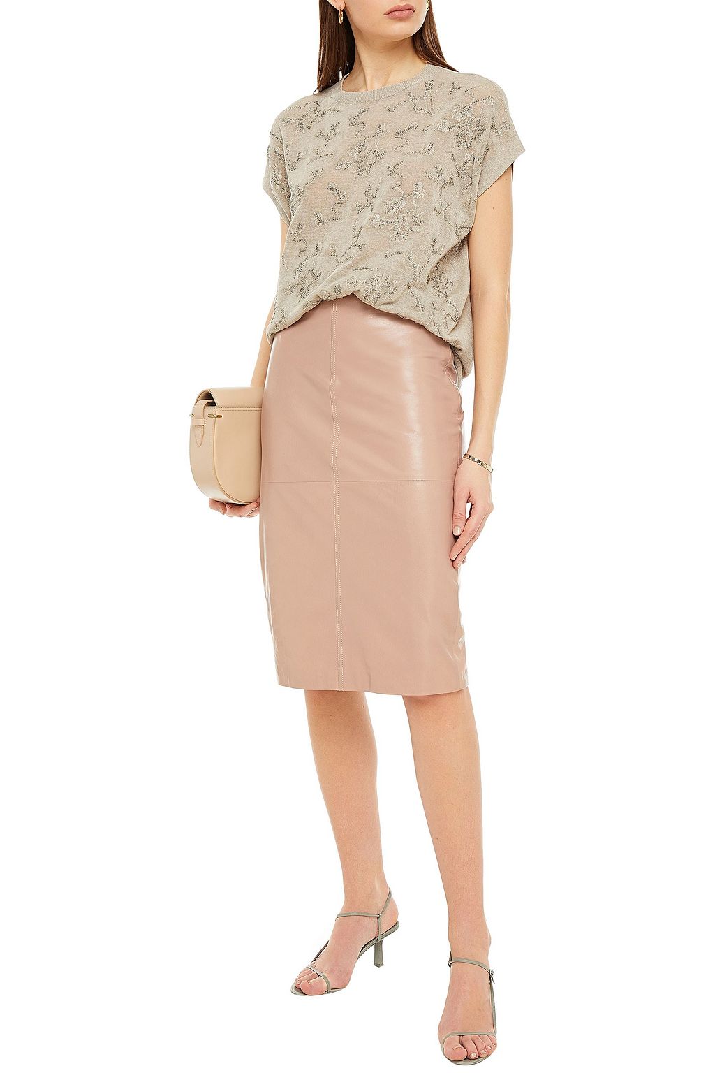 BRUNELLO CUCINELLI Leather pencil skirt