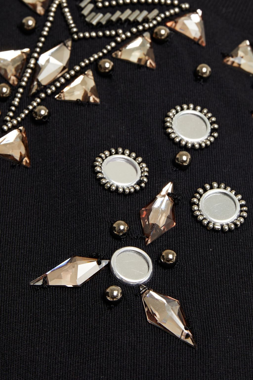 SANDRO Embellished cotton-jersey T-shirt