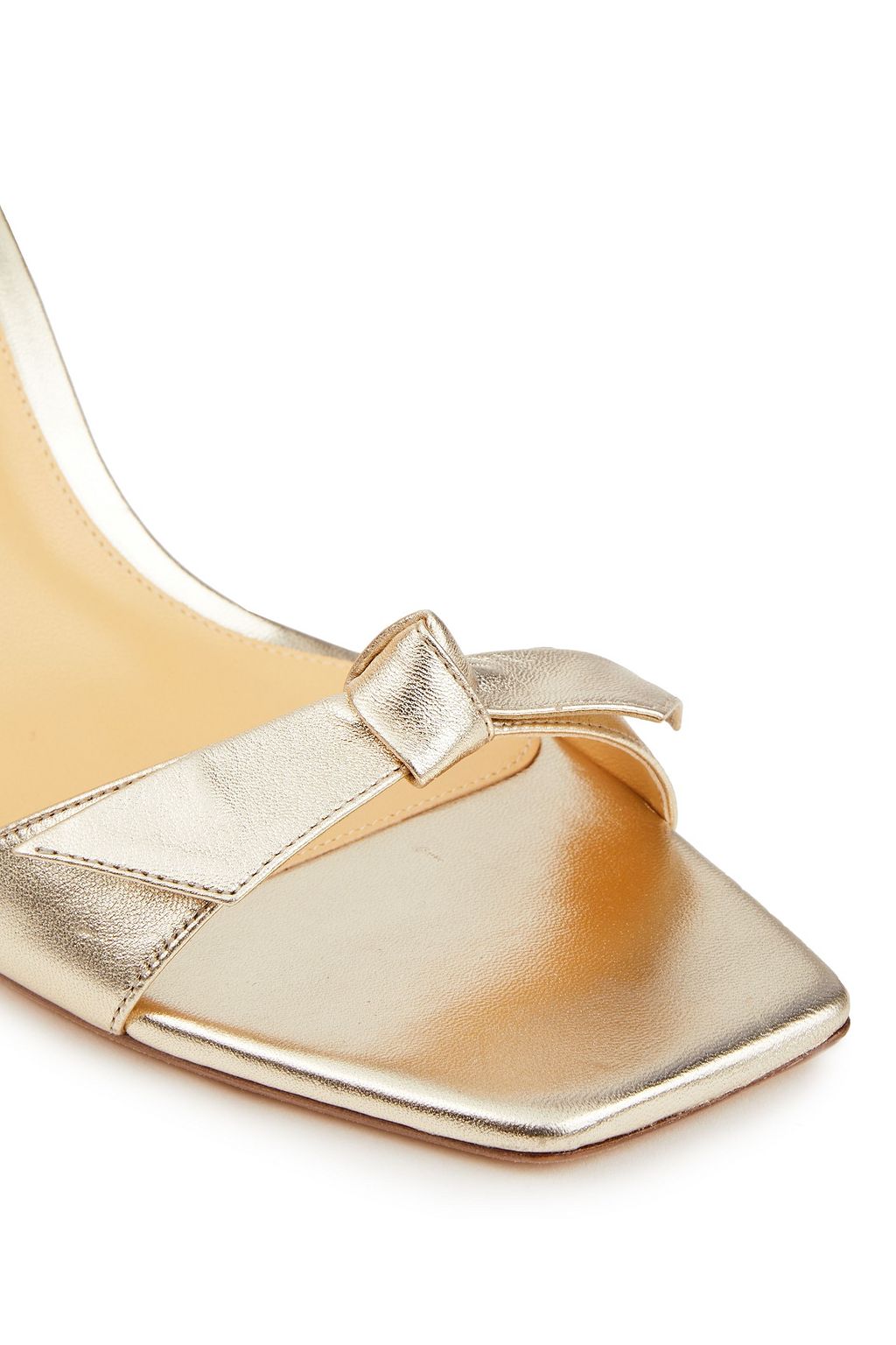 ALEXANDRE BIRMAN Clarita bow-embellished metallic leather sandals