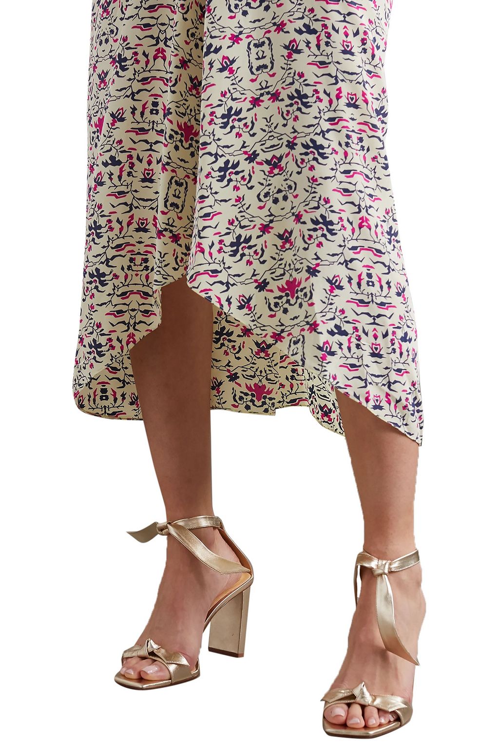 ALEXANDRE BIRMAN Clarita bow-embellished metallic leather sandals