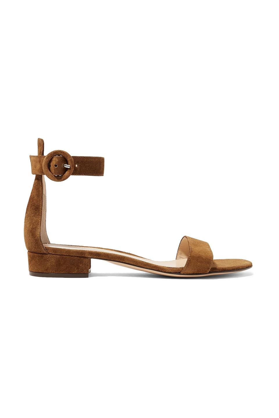 Gianvito Rossi Woman Portofino 20 Suede Sandals Brown Size 34.5