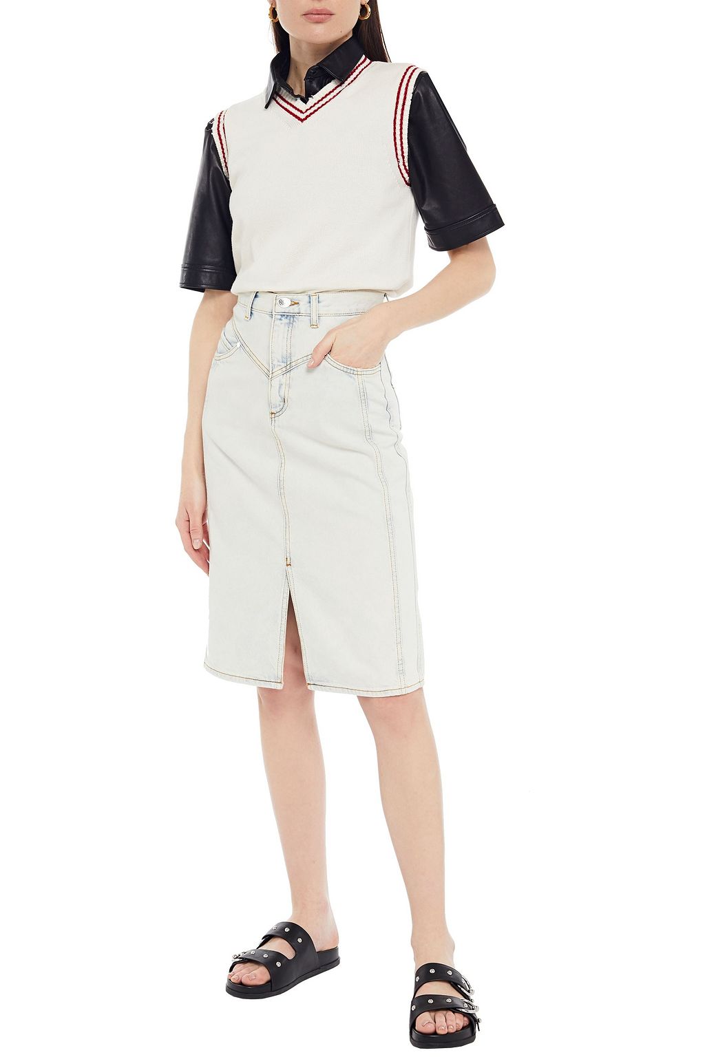 SANDRO Denim skirt