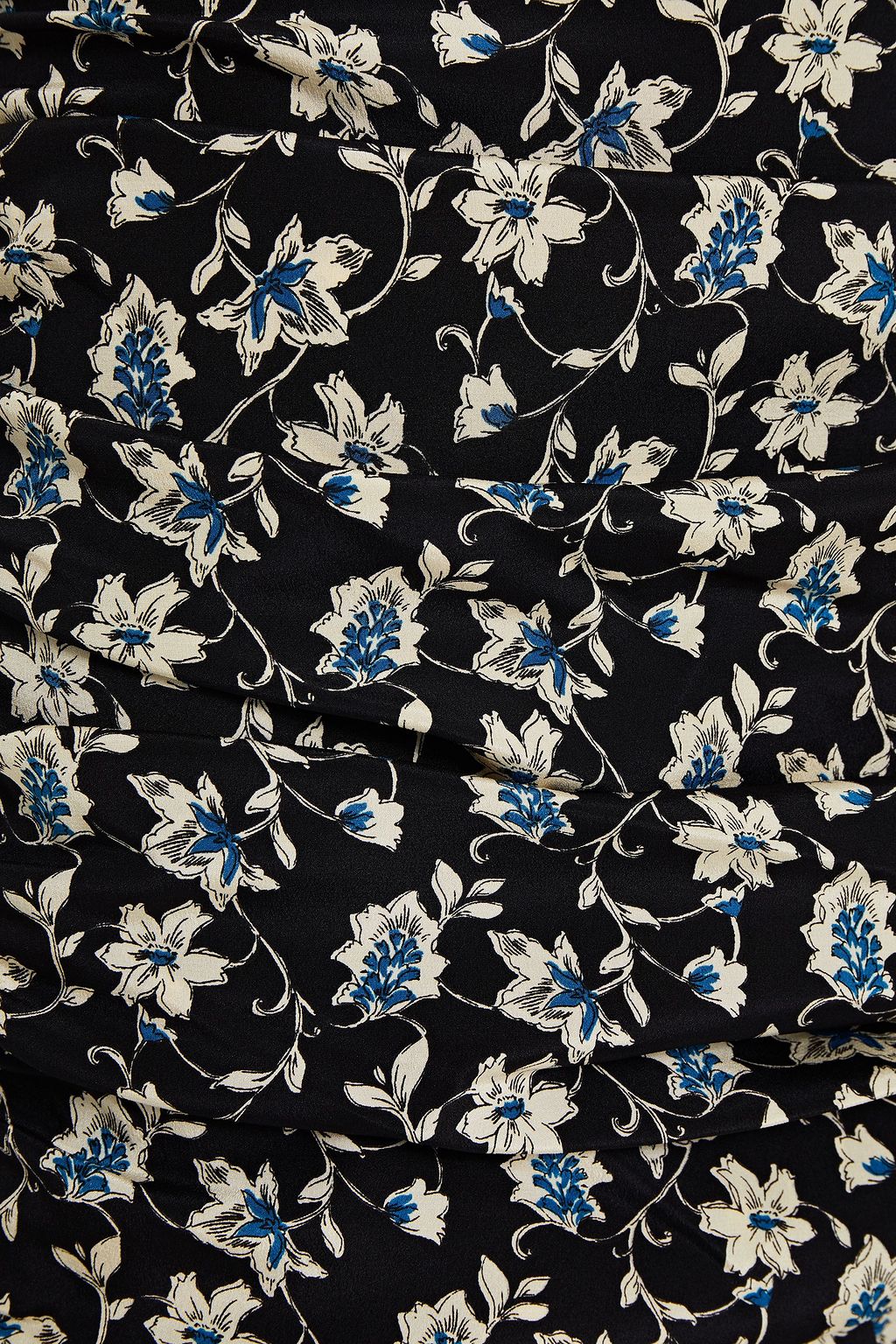 VERONICA BEARD Taras ruched floral-print silk-blend crepe de chine mini skirt