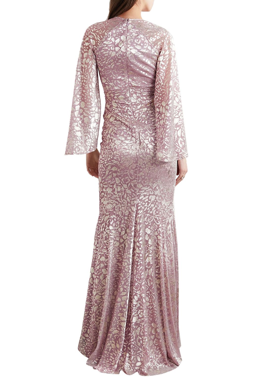 TALBOT RUNHOF Bologne metallic leopard-jacquard voile gown