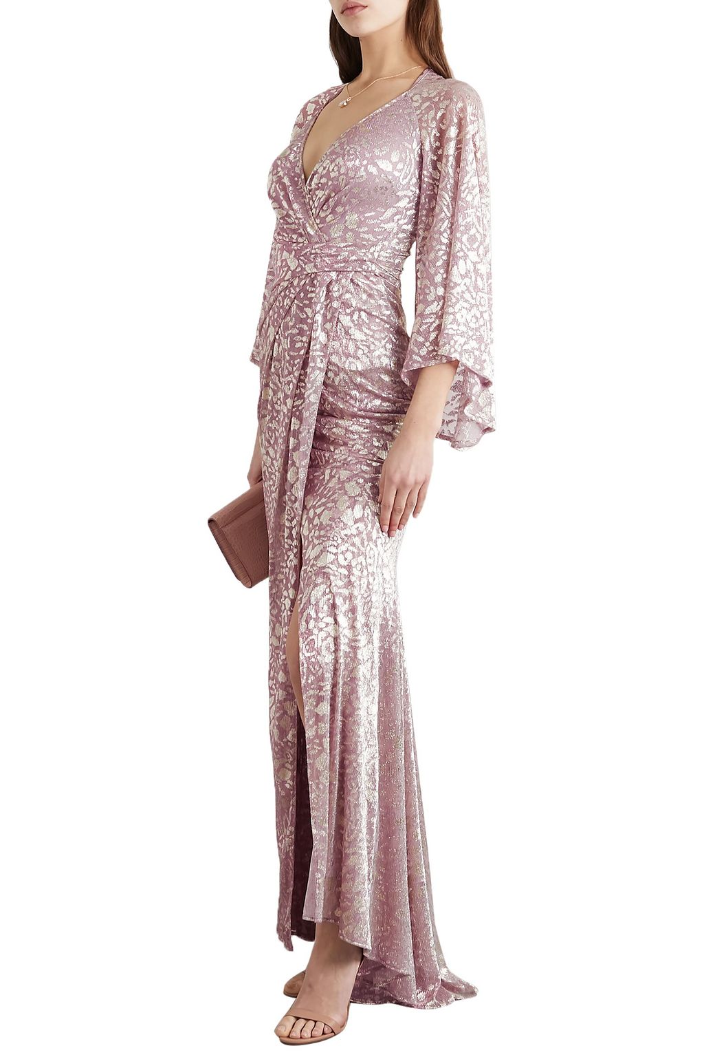 TALBOT RUNHOF Bologne metallic leopard-jacquard voile gown