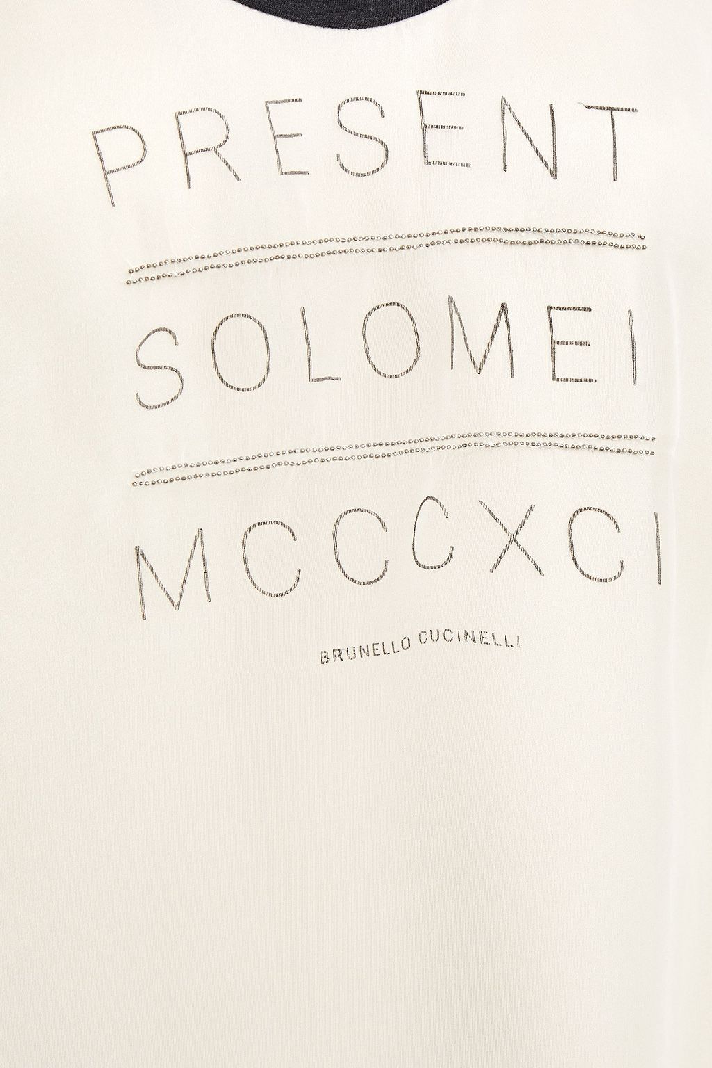 BRUNELLO CUCINELLI Bead-embellished printed silk-organza tank