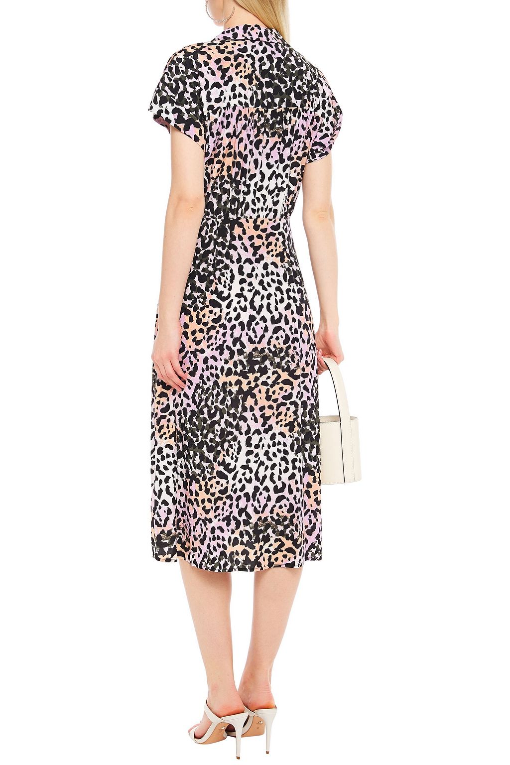 VERONICA BEARD Amani knotted leopard-print silk-blend crepe de chine midi dress