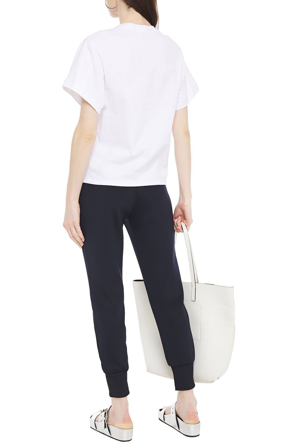 3.1 PHILLIP LIM تيشيرت من الجيرسي القطني المطبع برسومات مزين بالترتر