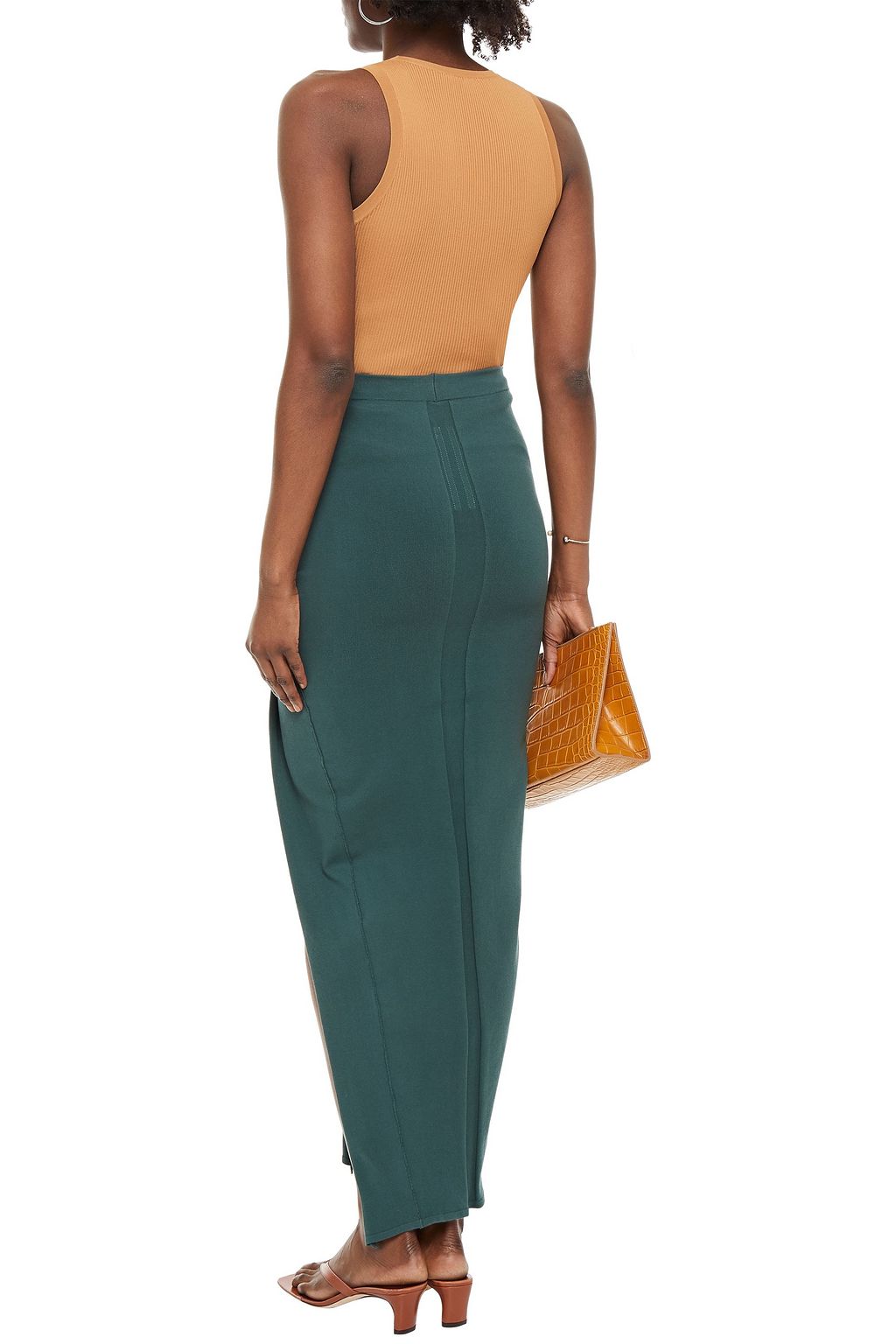 RICK OWENS Asymmetric cotton-blend maxi skirt