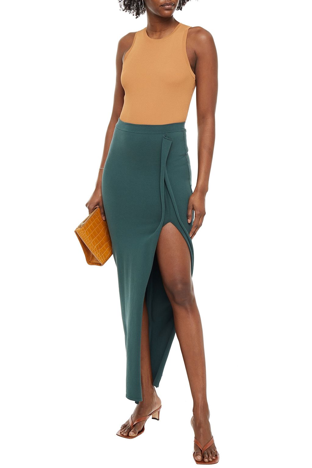 RICK OWENS Asymmetric cotton-blend maxi skirt