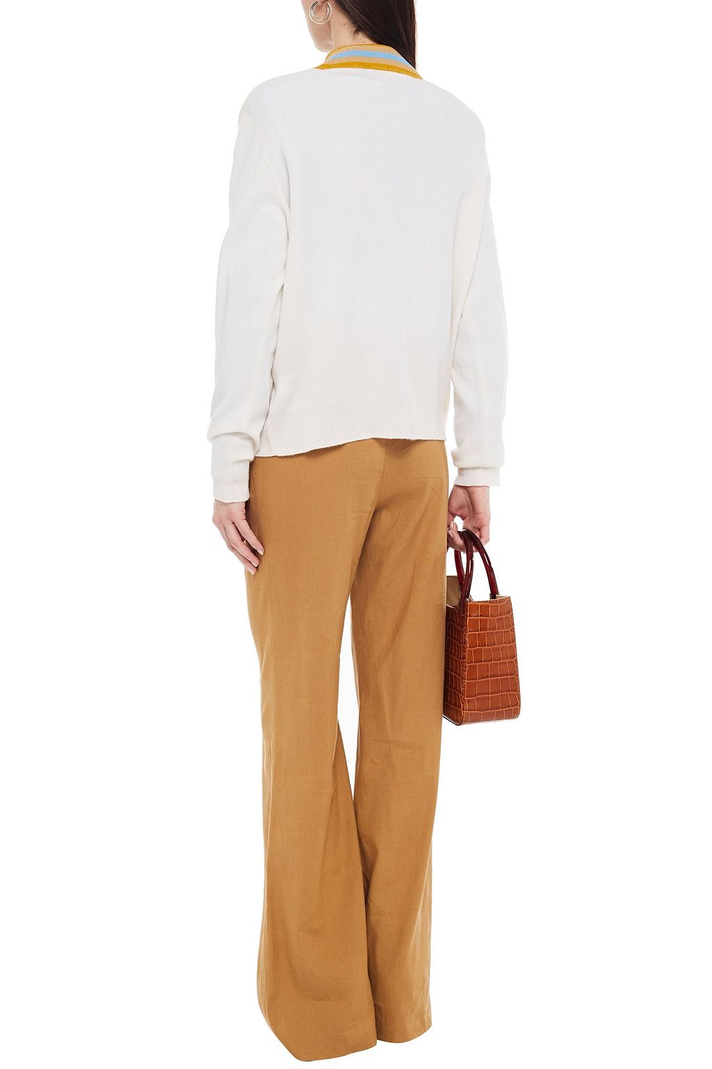 VERONICA BEARD Woode belted linen-blend wide-leg pants