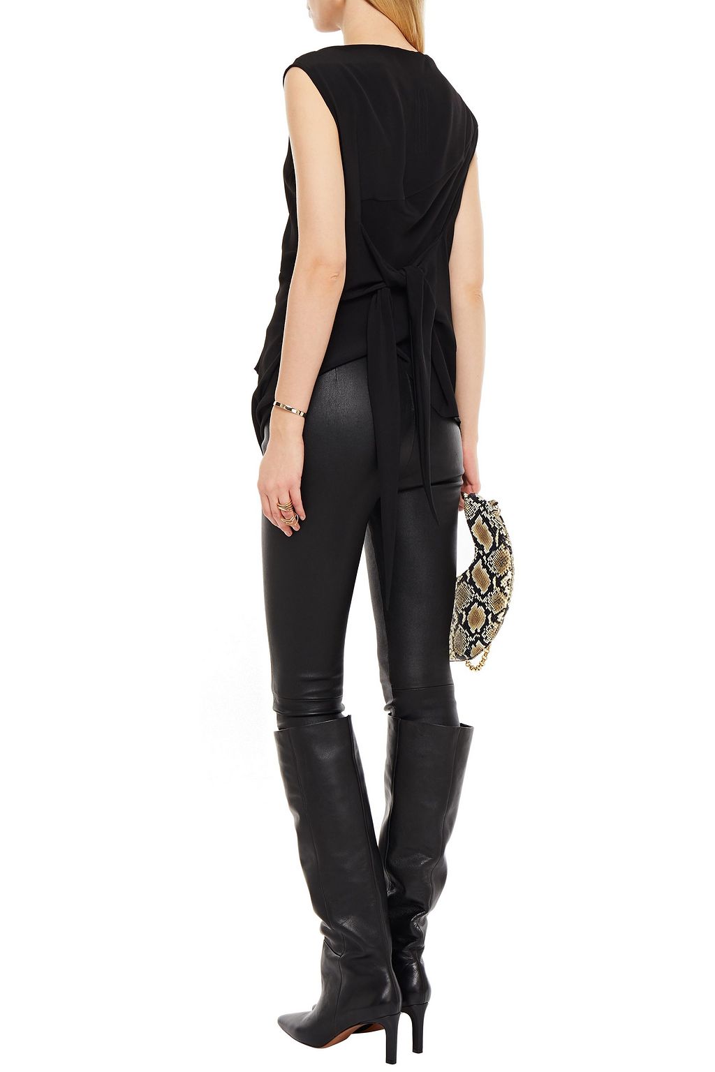 RICK OWENS Draped crepe top