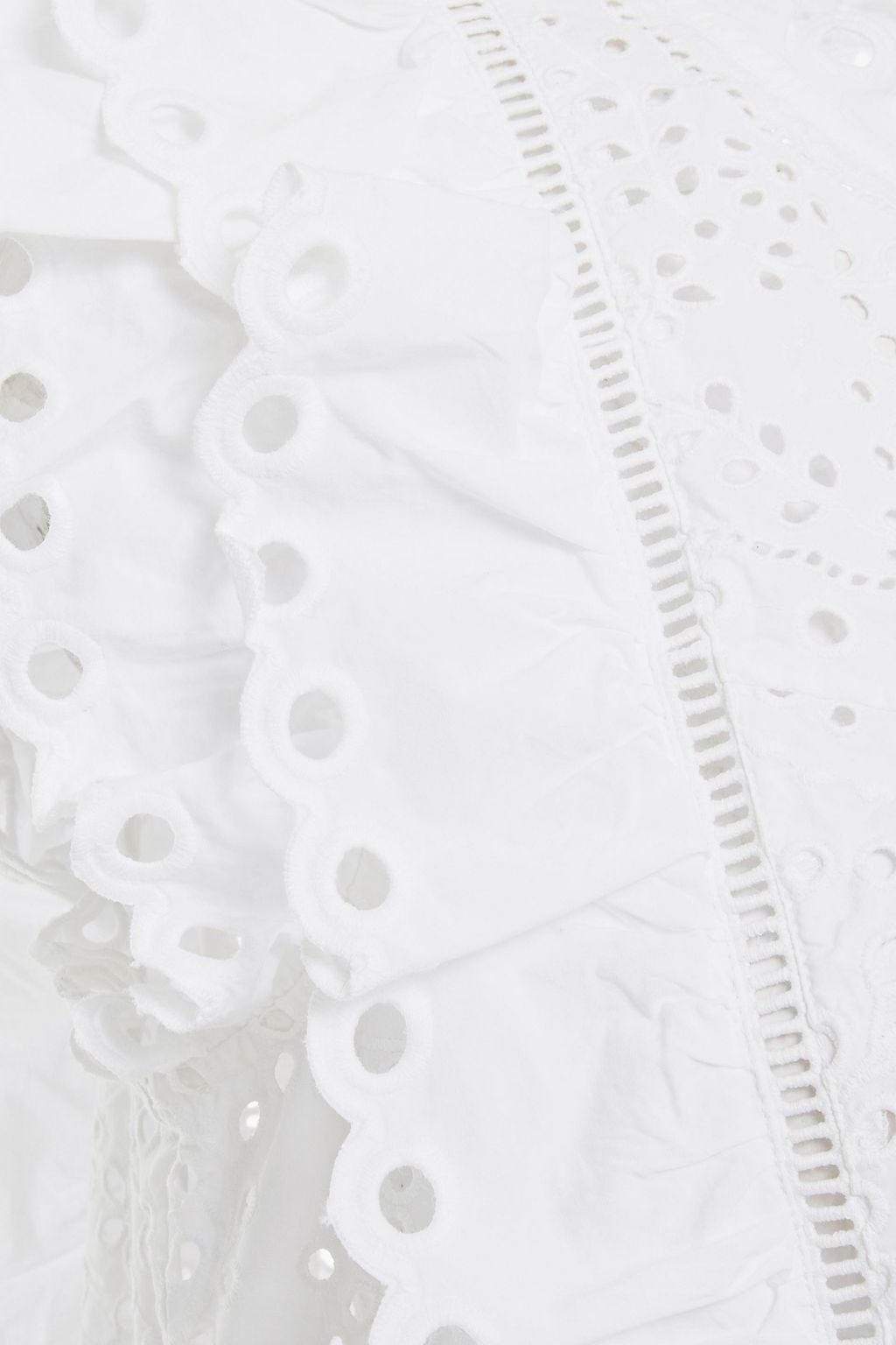 VERONICA BEARD Calisata ruffled broderie anglaise cotton top
