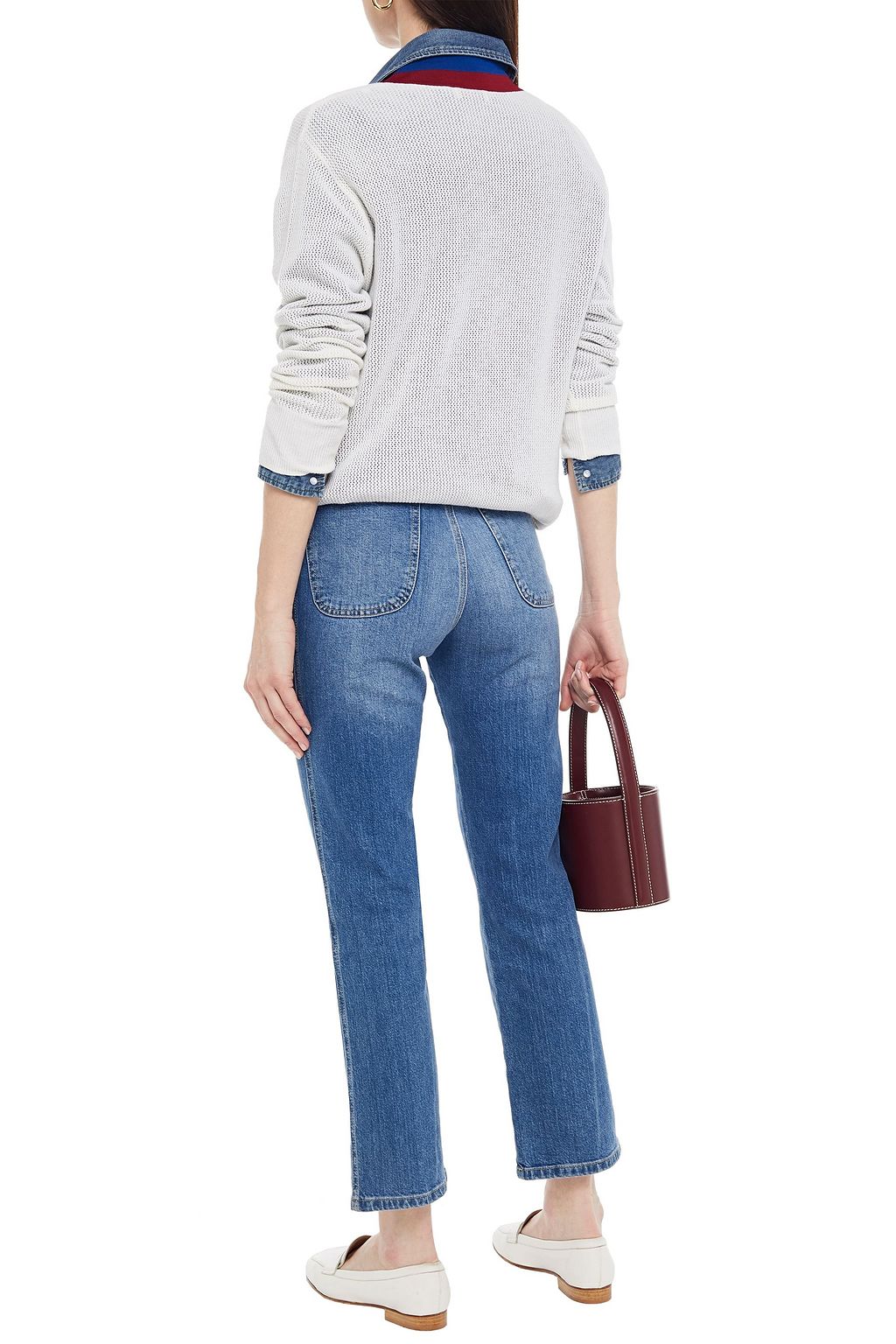 SANDRO Shena open-knit wool and cashmere-blend sweater