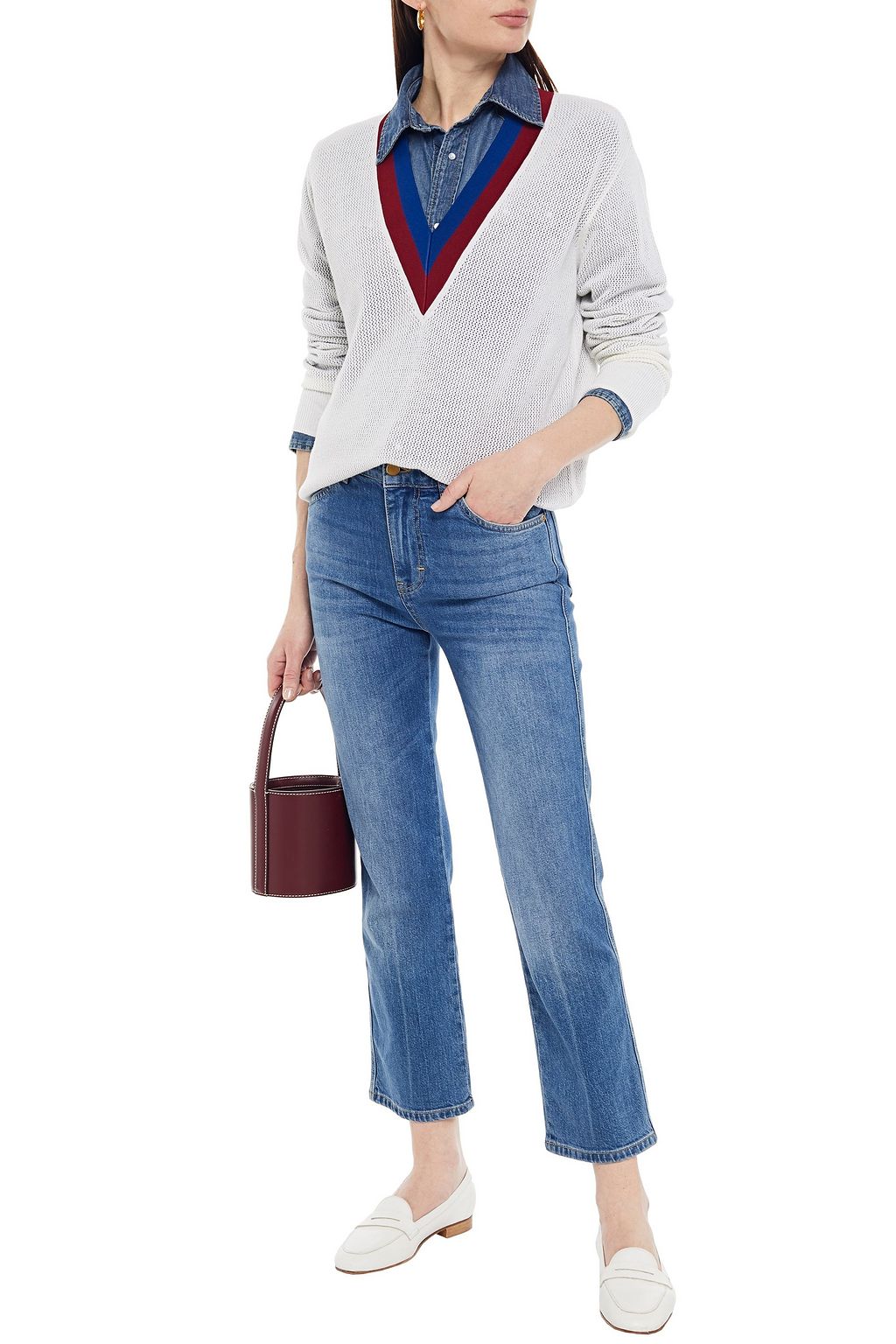 SANDRO Shena open-knit wool and cashmere-blend sweater