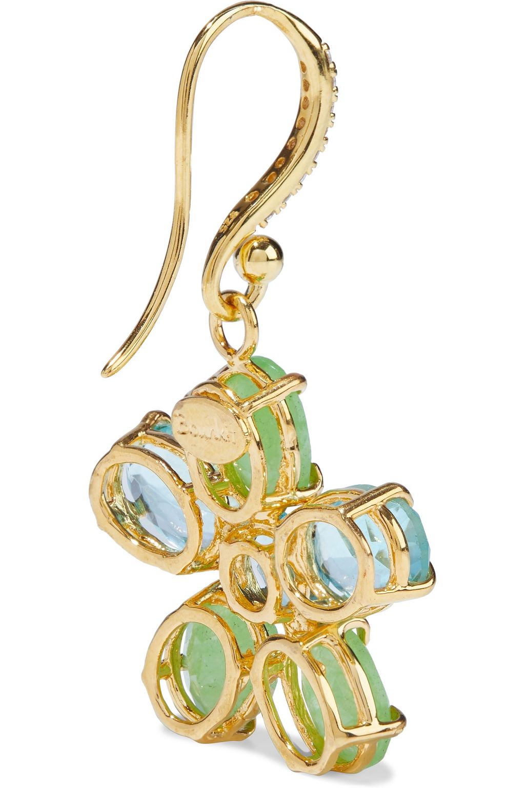 BOUNKIT 14-karat gold-plated, chrysoprase and topaz earrings