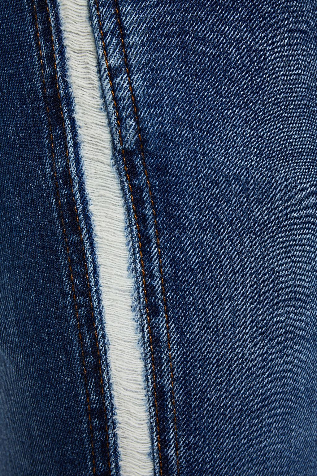 MCQUEEN Distressed mid-rise slim-leg jeans
