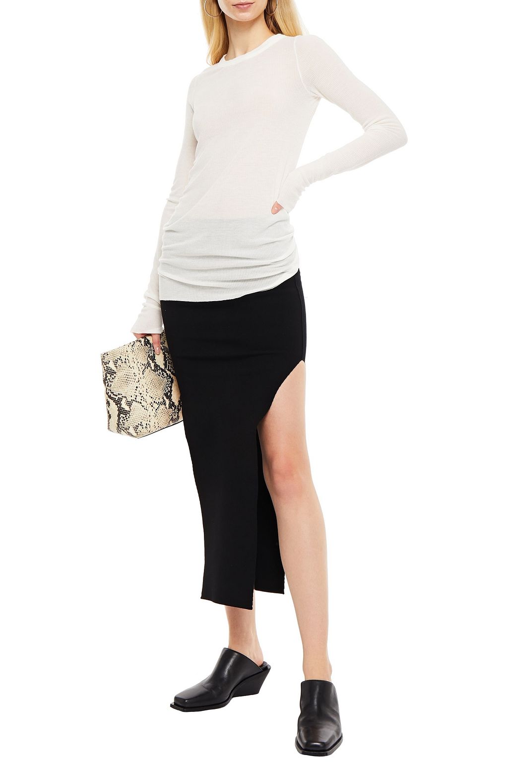 RICK OWENS Stretch-ponte pencil skirt