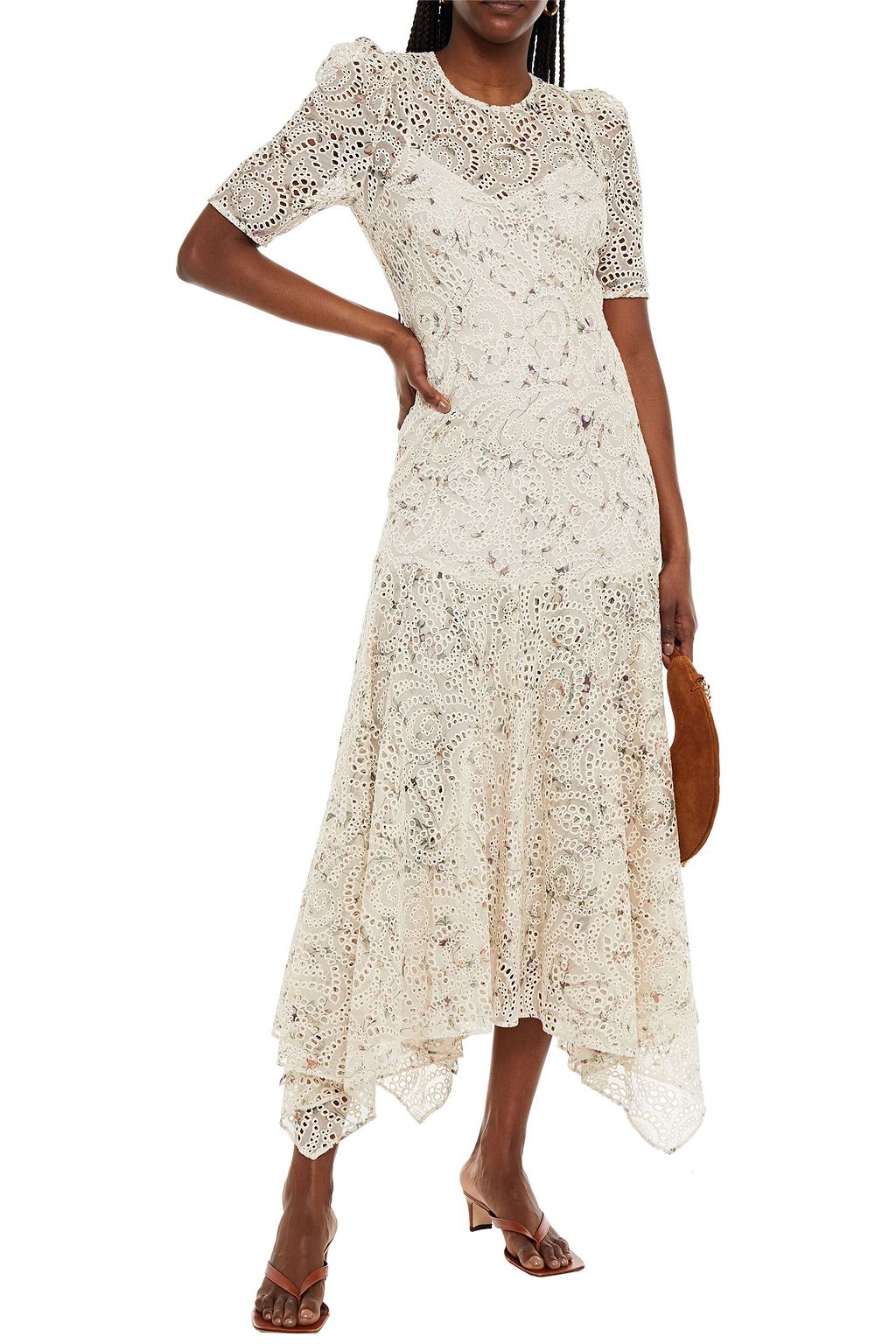 VERONICA BEARD Balsam floral-print broderie anglaise chiffon maxi dress
