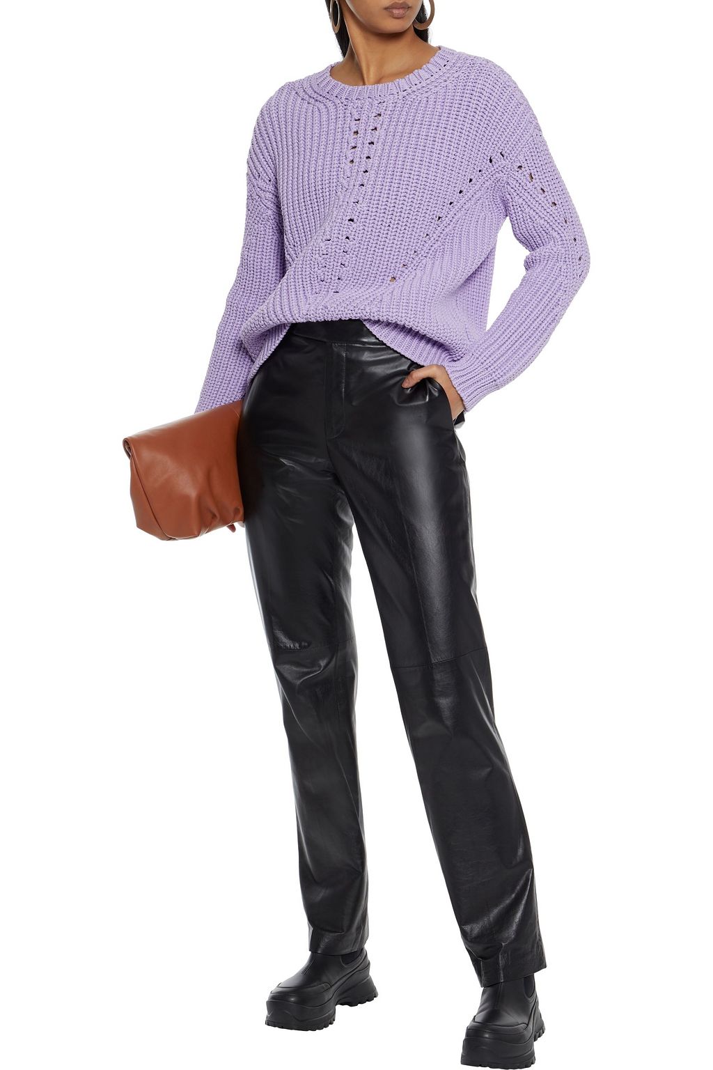 CHINTI & PARKER Pointelle-trimmed Pima cotton-blend sweater