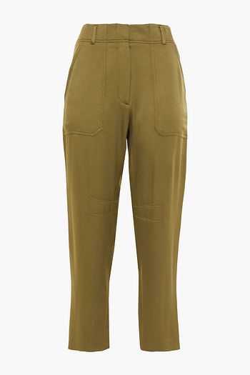 VERONICA BEARD Miranda cropped satin-crepe tapered pants