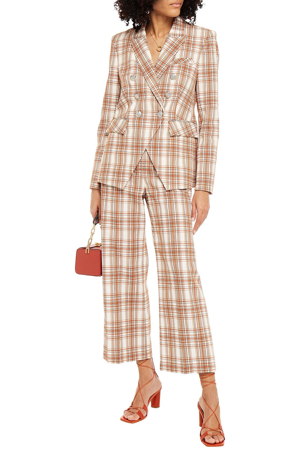 VERONICA BEARD Miller Dickey double-breasted checked cotton-blend jacquard blazer