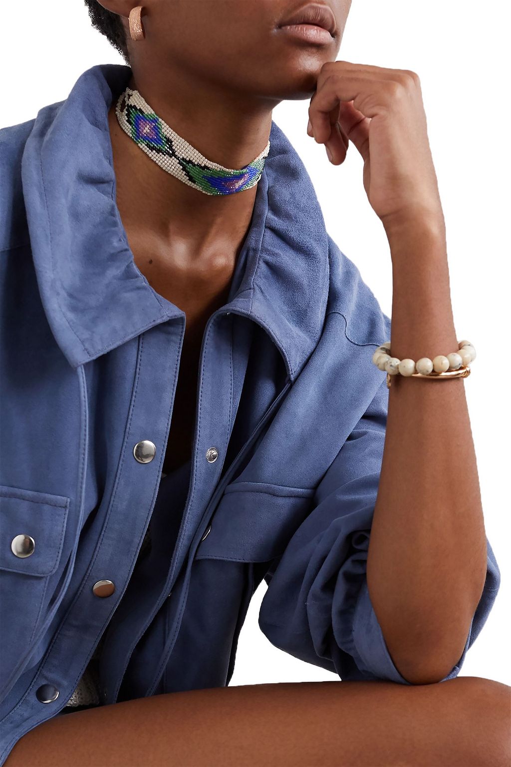 ISABEL MARANT Silver-tone beaded choker