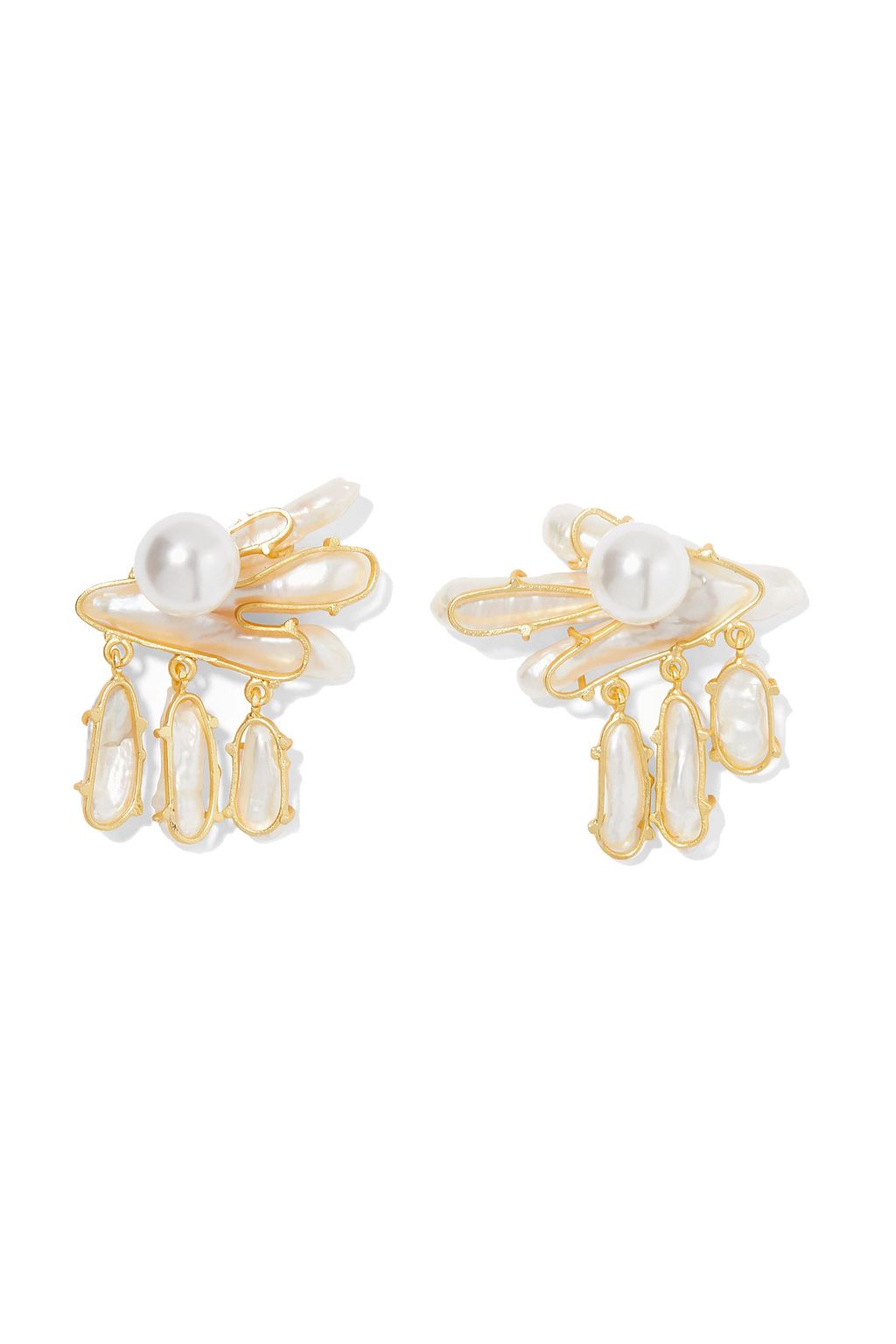 PEET DULLAERT Vanura gold-plated pearl earrings