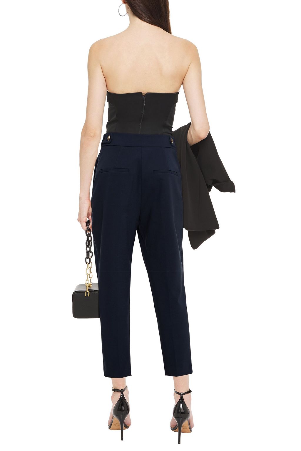 VERONICA BEARD Gamila cropped stretch-crepe slim-leg pants