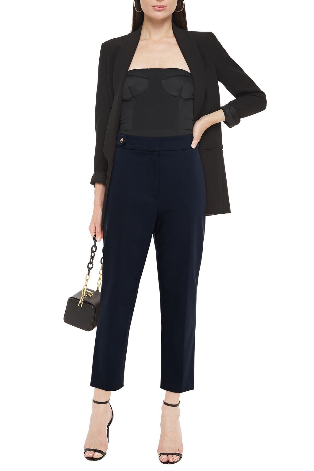 VERONICA BEARD Gamila cropped stretch-crepe slim-leg pants