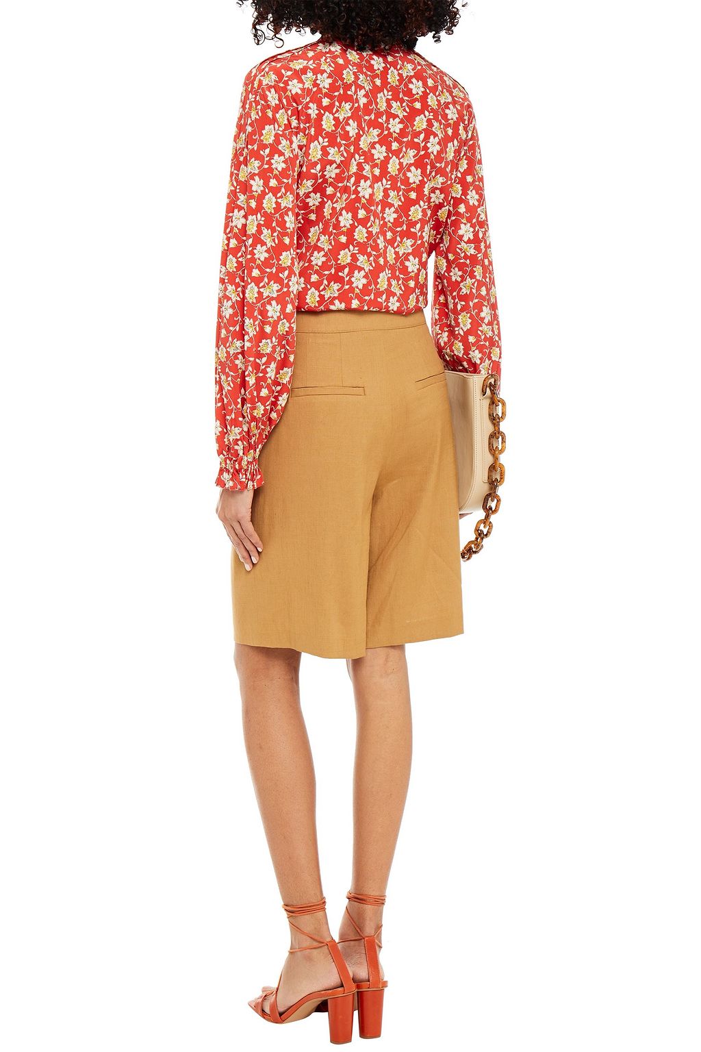 VERONICA BEARD Reba pintucked floral-print silk-blend crepe de chine blouse