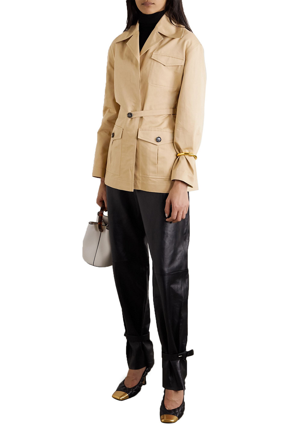 Marni Cotton And Linen-blend Twill Jacket In Sand