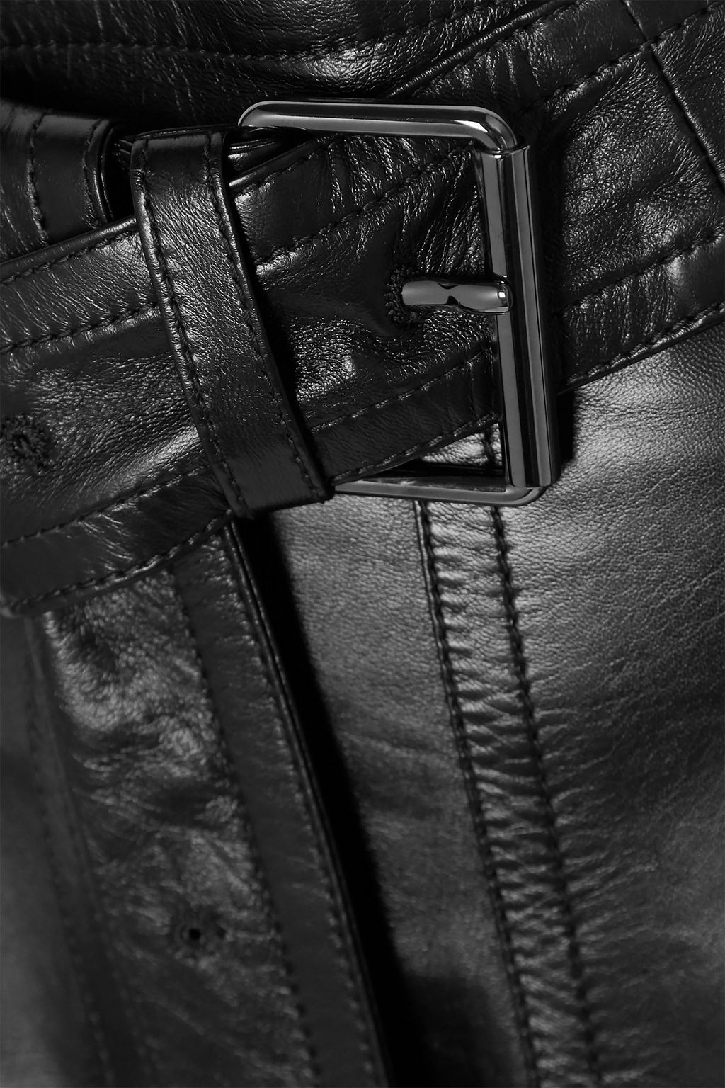 MARNI Belted leather skirt