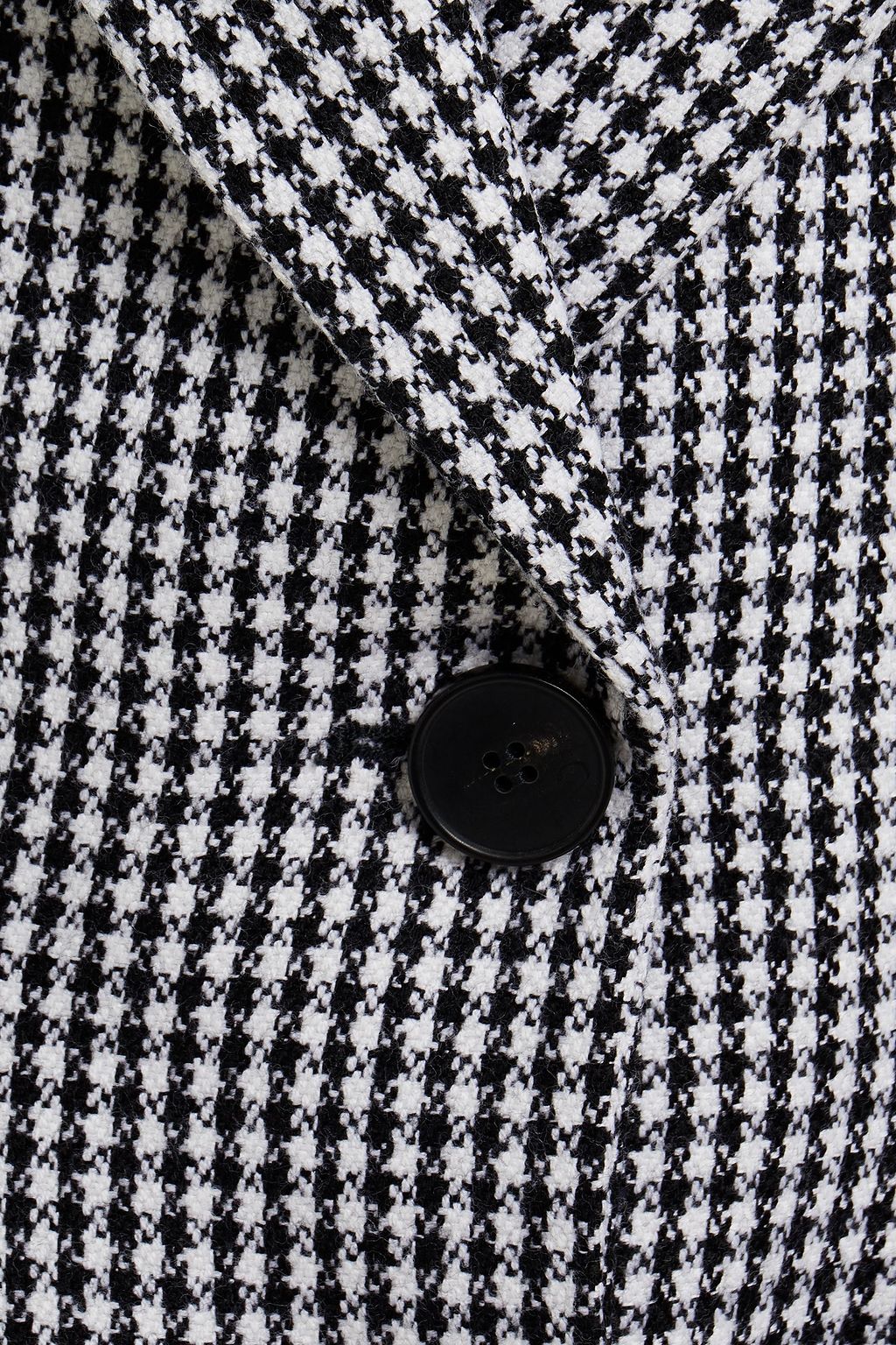 MCQUEEN Paneled satin and houndstooth wool coat
