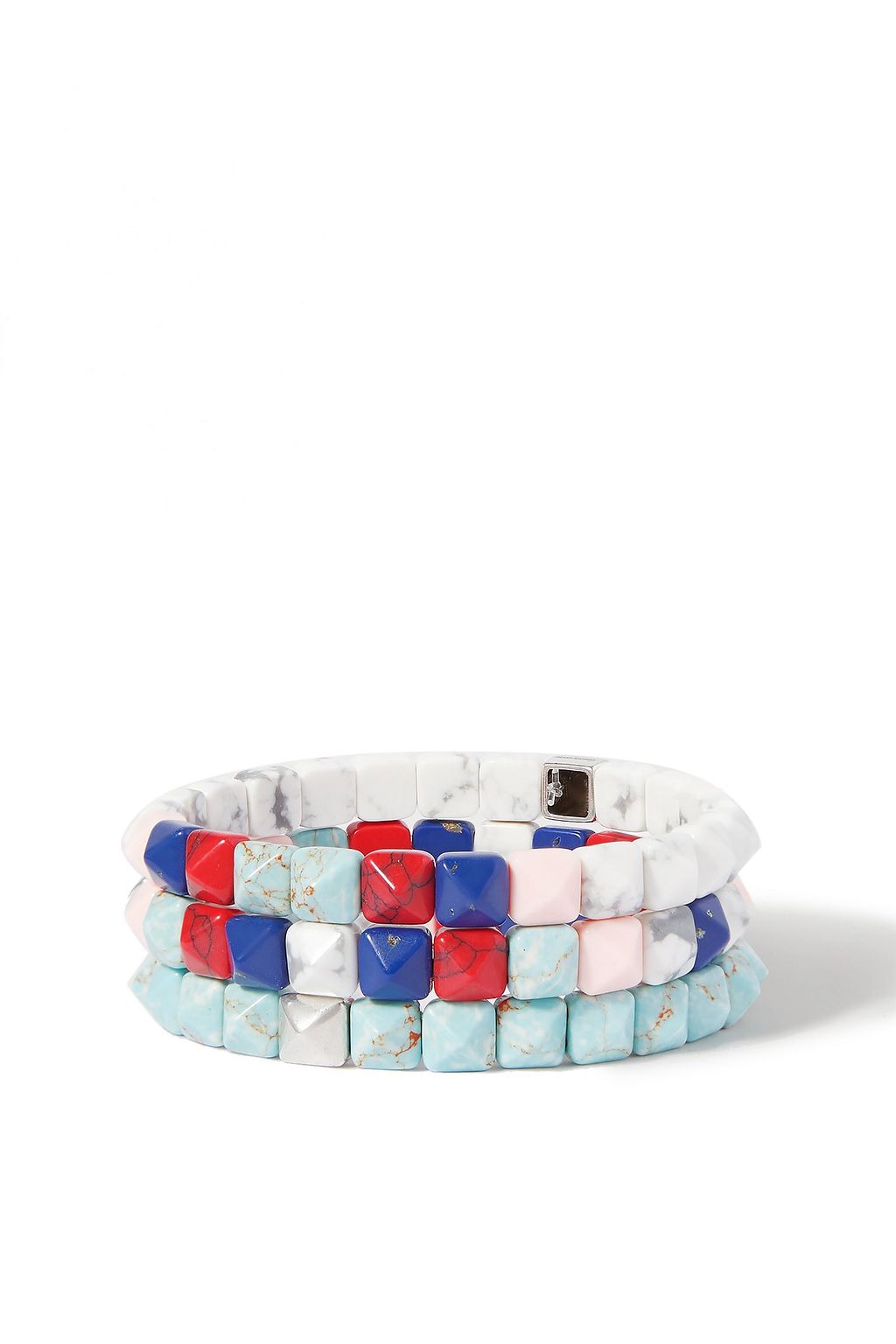 ISABEL MARANT Set of three silver-tone and resin bracelets