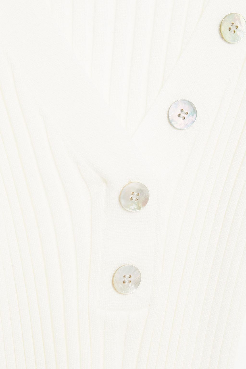 VERONICA BEARD Juliana button-detailed ribbed cotton-blend top