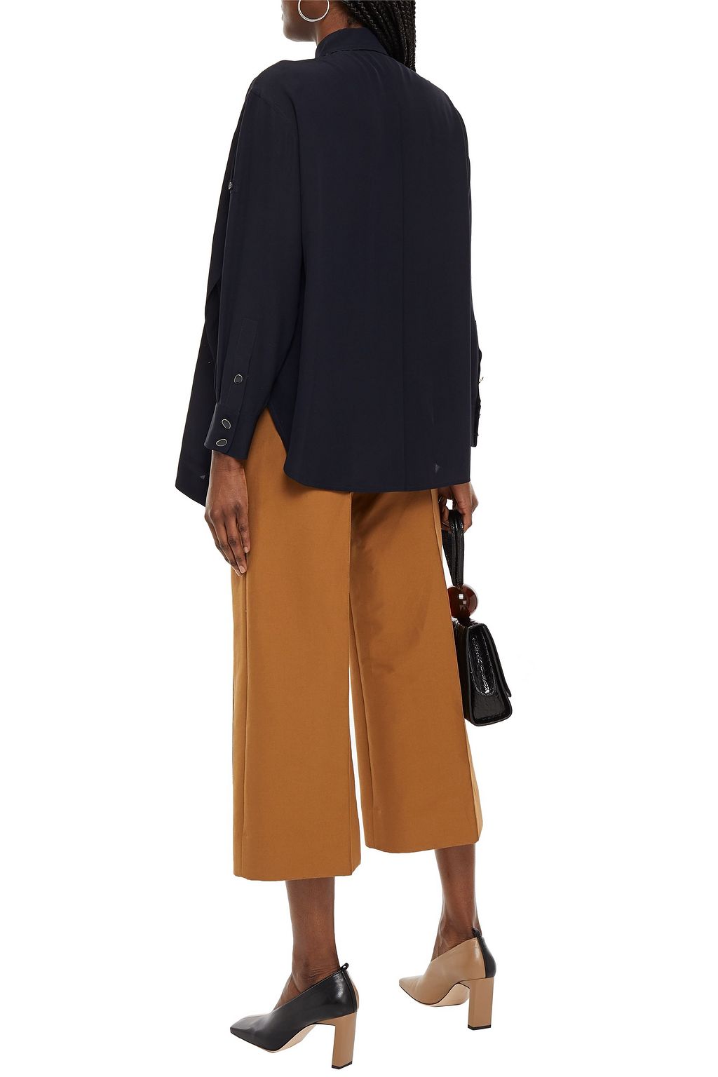 VICTORIA BECKHAM Layered silk crepe de chine shirt